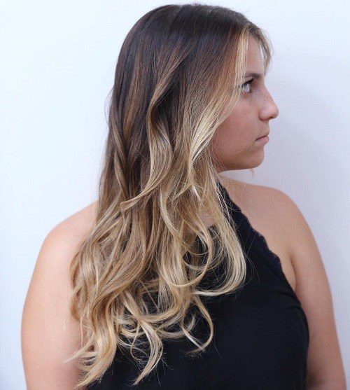 Long brown blonde ombre hair