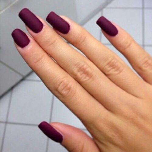 Matte burgundy nails