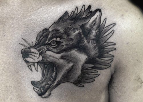 howling wolf tattoo